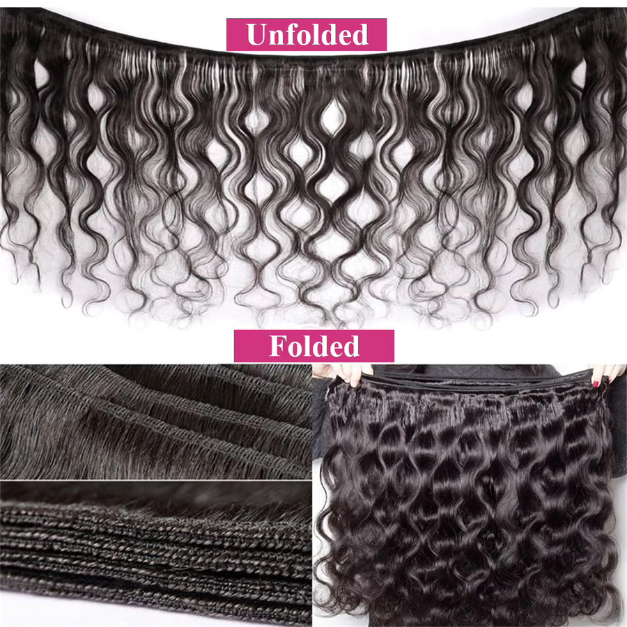 FUGANGXIU Body Wave Echthaar-Bündel, 3 Bündel, Remy-Qualität, Damen - Bild 5
