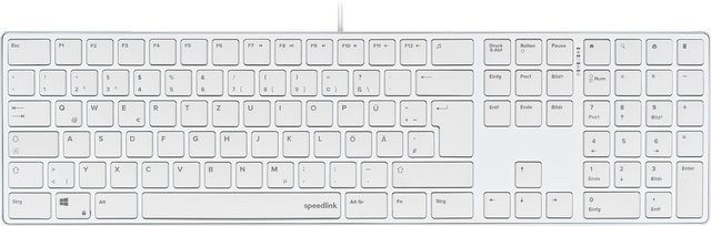 Speedlink RIVA Slim Metal Scissor Keyboard, Weiß, DE Layout - Bild 1