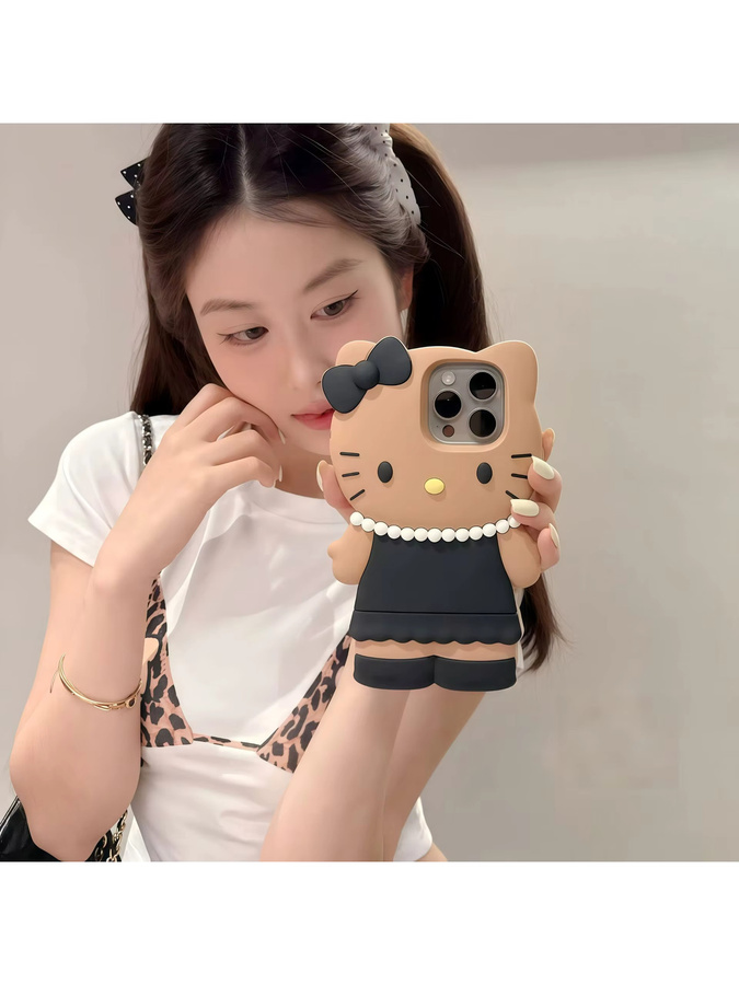 Sanrio Hello Kitty Handyhülle aus Silikon im INS-Style für iPhone 17 16 15 14 13 12 Pro Max und 17 Pro - Bild 5