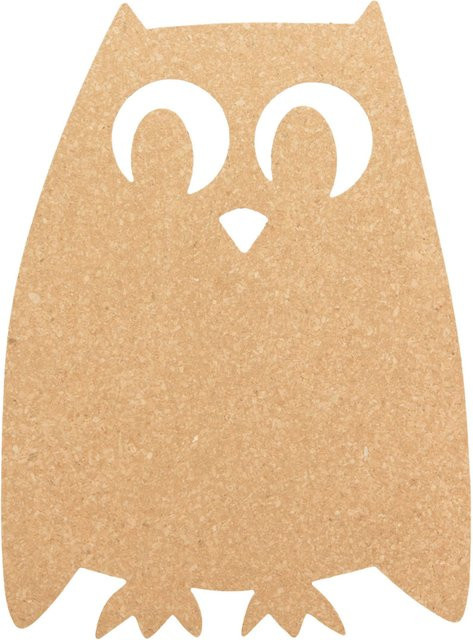 Securit Kork-Wandtafel mit Eulen-Silhouette in Beige, B: 30 cm, H: 43 cm - Bild 1