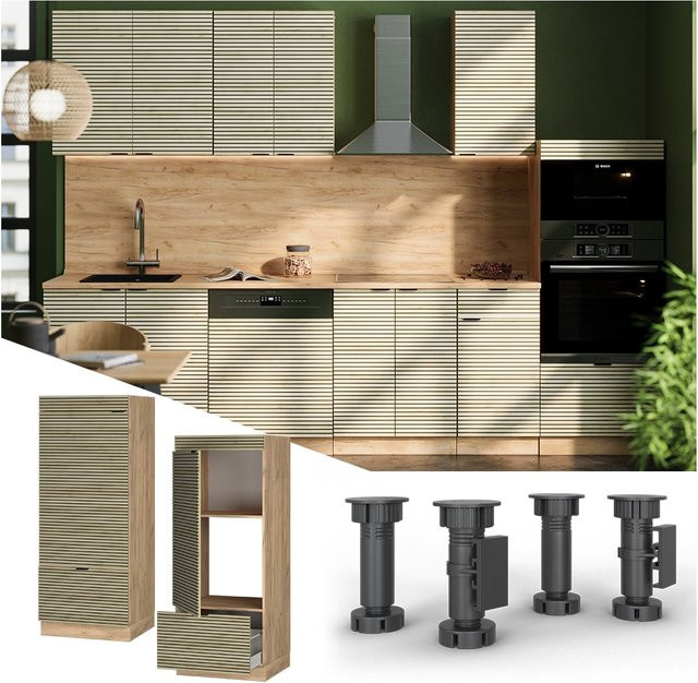 Vicco Mikrowellenschrank Fame-Line in Eiche braun mit Schublade, Tür und Soft-Close-Scharnieren, Breite: 60 cm - Bild 1