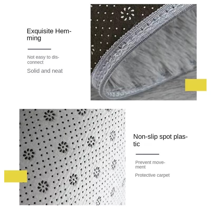 VIKAMA Seiden- und Wollteppich in Pink, einfarbig und schlicht im minimalistischen Design, schmutzabweisend und warm für dein Schlafzimmer - Bild 3