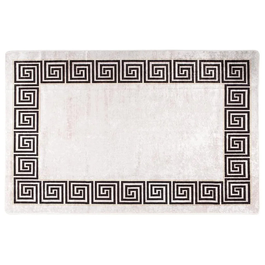 vidaXL Teppich aus Polyester, Waschbar und Rutschfest, Hellbeige, B/T: 80 x 150 cm - Bild 2