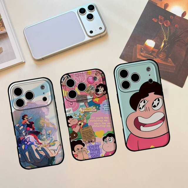 Mesuca Steven Universe Handyhülle für iPhone, weiche Schutzhülle in Schwarz und Multicolour - Bild 1