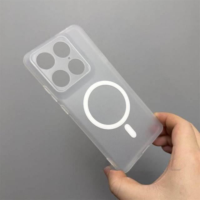Matte transparente magnetische Silikonhülle für Motorola Edge 70 Fusion Ultra X70 Air Pro mit MagSafe-Unterstützung und Kameraschutz in Weiß - Bild 1
