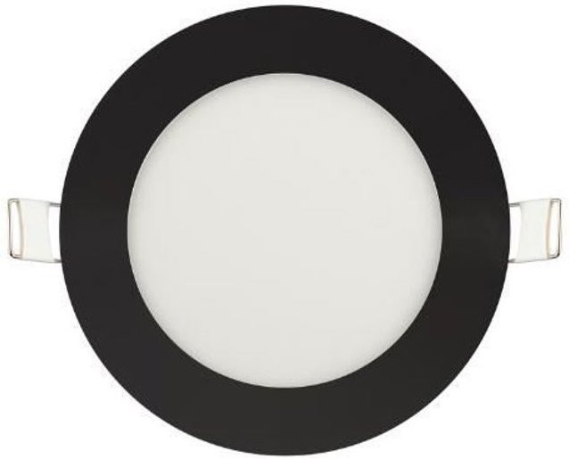 LED Panel 6W in Schwarz mit 270lm und warmweißem Licht (2700K), IP20 Einbauleuchte - Bild 1