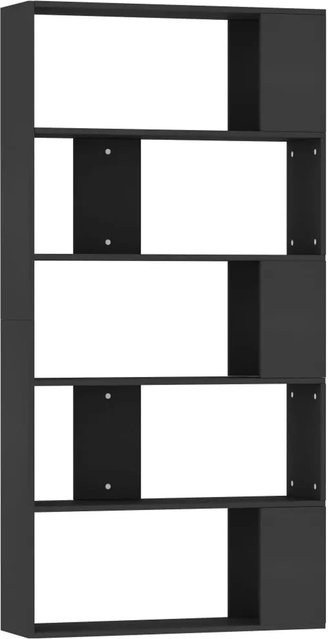 vidaXL Bücherregal und Raumteiler in Schwarz aus MDF, B/T/H: 80 x 24 x 159 cm - Bild 1