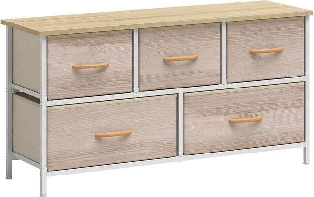 HOMCOM Kommode aus Spanplatte und Polyester in Weiß, B: 100 cm, T: 30 cm, H: 51,5 cm - Bild 1