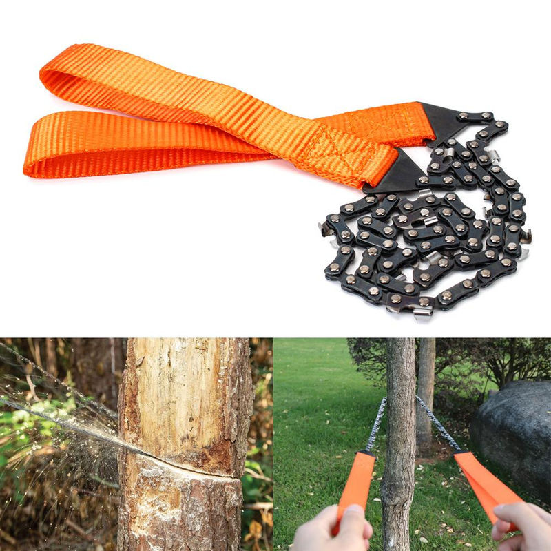 NICEYARD Handkettensäge für Camping und Wandern, tragbares Notfall-Werkzeug mit 11 Sägezähnen, Orange/Schwarz - Bild 7