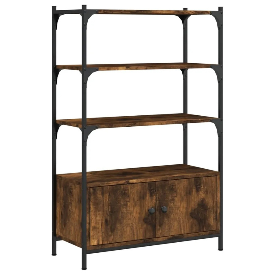 vidaXL Bücherregal aus Holzwerkstoff und Metall in Räuchereiche, B/T/H: 70 x 30 x 109,5 cm - Bild 2