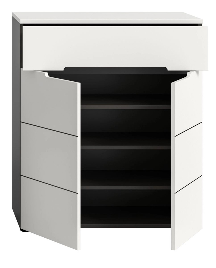 Schuhkommode Cooper von Inn.Furn in Weiß und Grau mit Soft-Close-Funktion, B/T/H: 80 x 37 x 94 cm - Bild 6