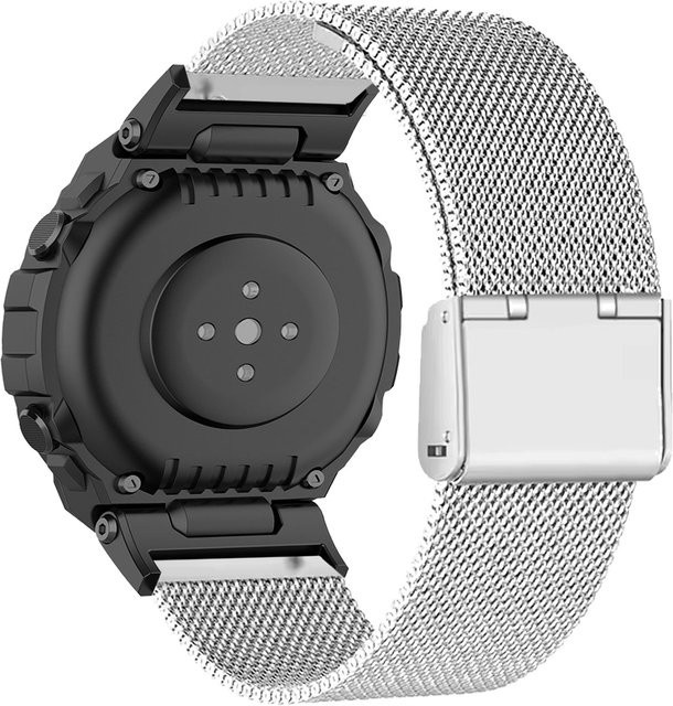 DAINU Uhrenarmband Edelstahl, Milanaise, Silber, Amazfit T-Rex/T-Rex Pro - Bild 1