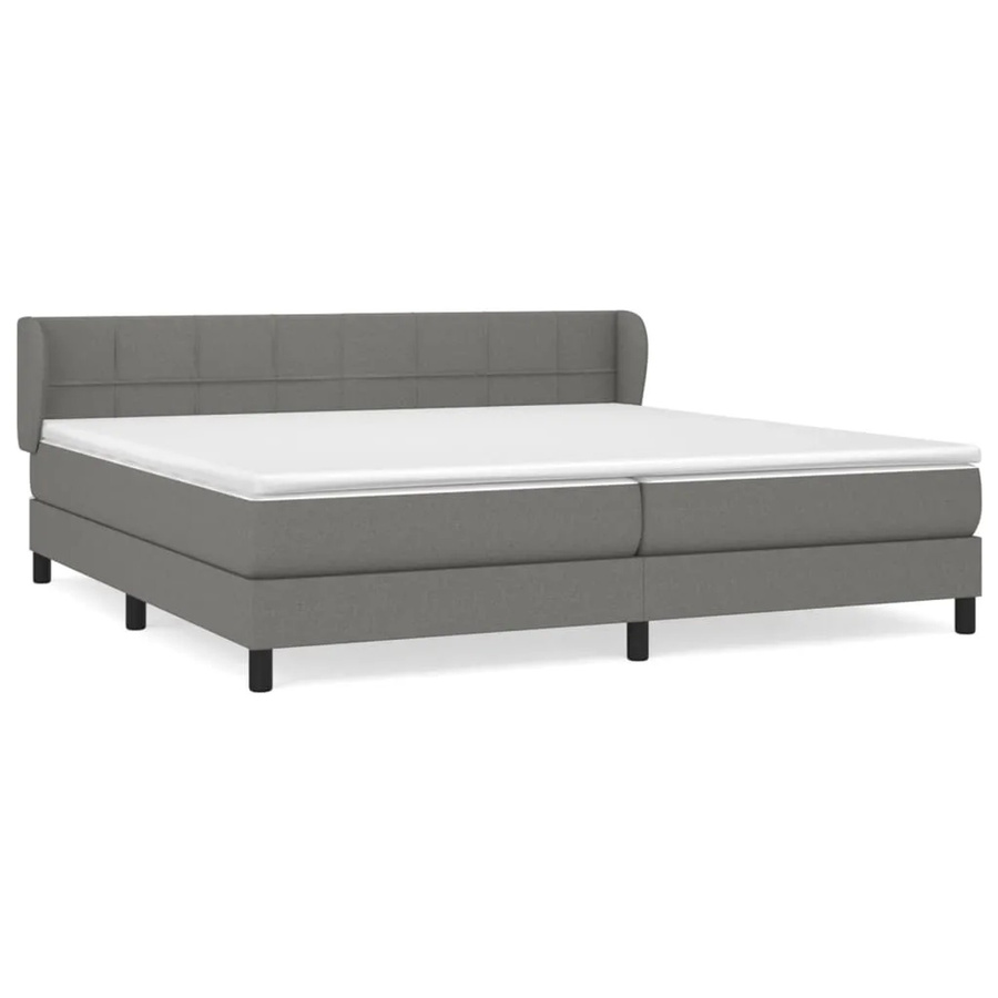 vidaXL Boxspringbett Hybrid mit Matratze und Taschenfederkern in Dunkelgrau, B/T: 203 x 203 cm - Bild 2