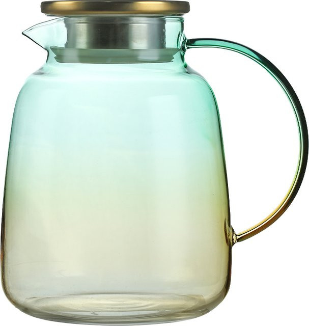 HeY Glaskrug mit Deckel und Teesieb aus hitzebeständigem Borosilikatglas, 1,5 l, transparent - Bild 1