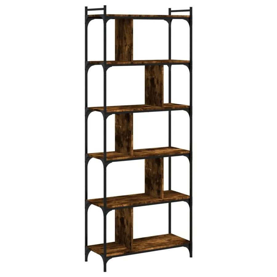 vidaXL Bücherregal im Industrial Design mit 6 Böden in Braun, B/T/H: 76 x 32 x 192 cm - Bild 2