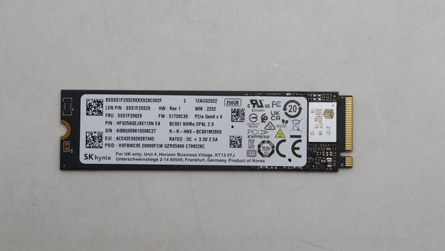 Lenovo SSD M.2 PCIe 256 GB Schwarz 5SS1F20629 - Bild 1