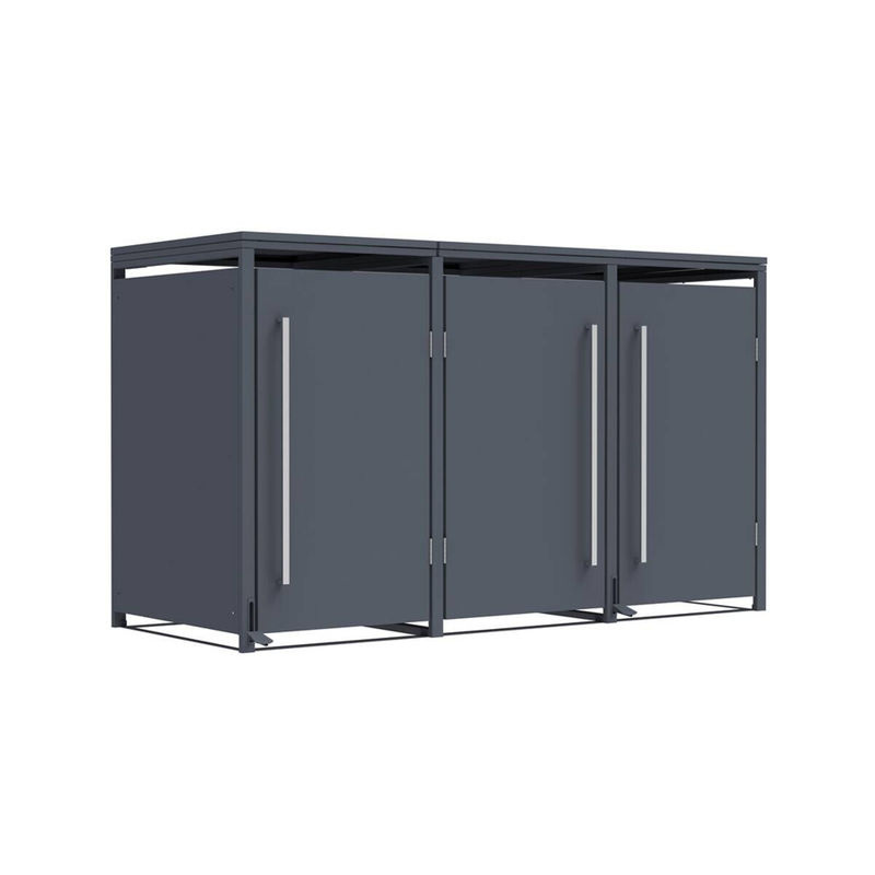Westmann Mülltonnenbox Pedura 3 für 3x 240L mit Fußpedal Anthrazit B/H/T: 199 x 116 x 80 cm - Bild 2