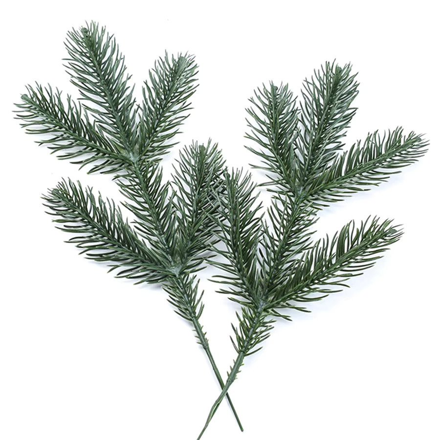 ZQCY Künstliche grüne Pflanzen für Weihnachtsbaum und Garten Dekoration, 10 Stück - Bild 2