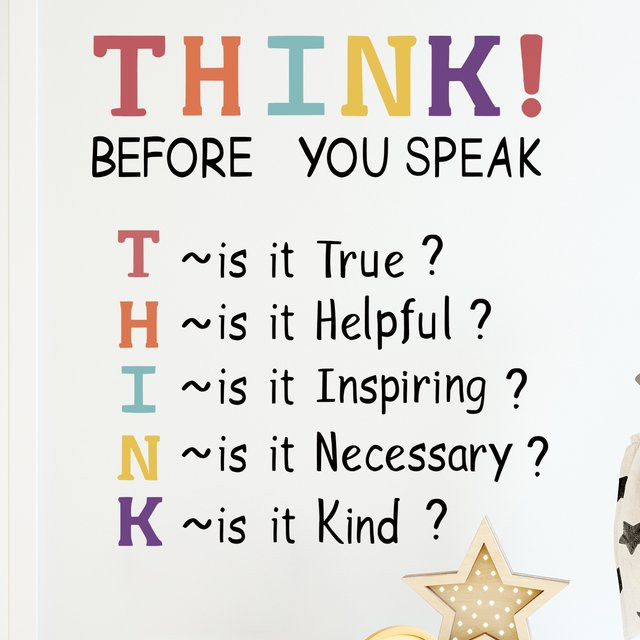 BRUP Wandaufkleber Think Before Speaking mit Zeichensprache in Mehrfarbig - Bild 1