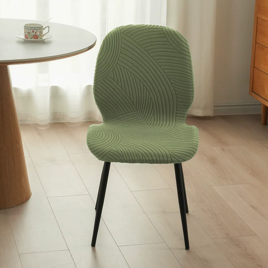 WANERQU Schmetterlingsförmige Gebogene Stuhlhussen, Elastische und Waschbare Esszimmerstuhlbezüge für Schalenstühle - Bild 3