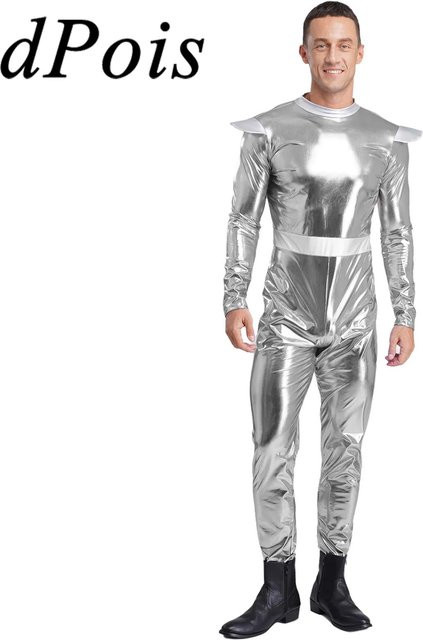 DPOIS Alien Cosplay Kostüm, Roboter Overall, Silber - Bild 1