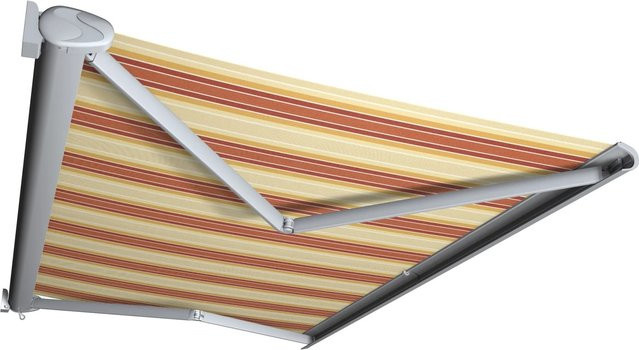 Kassettenmarkise Markisen Spettmann Perform mit Handkurbel, Gestell Silber, Tuch Rot-Orange, B: 500 cm, A: 300 cm - Bild 1