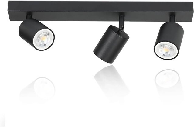 ZMH LED-Deckenstrahler Industrial Schwarz 3-flammig GU10 schwenkbar - Bild 1