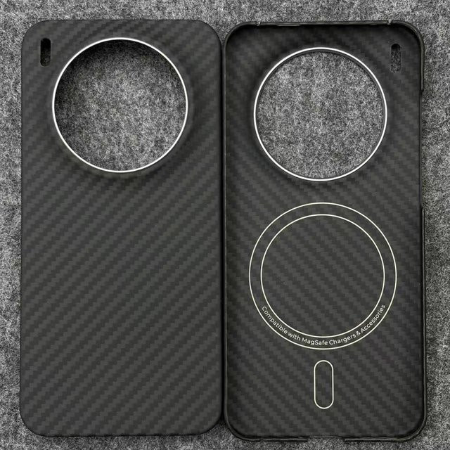 Busine Kevlar Carbon Fiber MagSafe Schutzhülle für Vivo X300 Pro und Vivo X300 in Schwarz mit magnetischer kabelloser Aufladung und stoßfestem Design - Bild 1