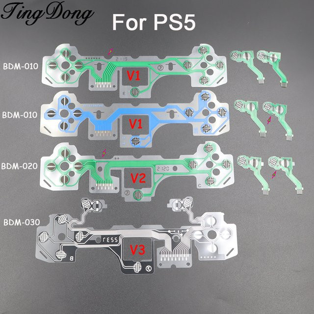 TingDong 5-10er-Set Leitfolie für PS5 BDM-010 020 030 Controller Tastaturknöpfe Bandkabel Leiterplatte Kohlenstofffolie für PS5 V1 V2 V3 - Bild 1