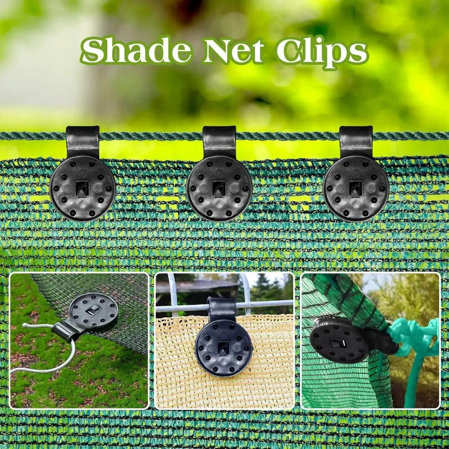 50 Stück Schattentuch-Clips von YWZT Home Depot in Schwarz zur Befestigung von Beschattungsnetzen, Zaunnetzen und Outdoor-Zelten im Garten oder Gewächshaus - Bild 3