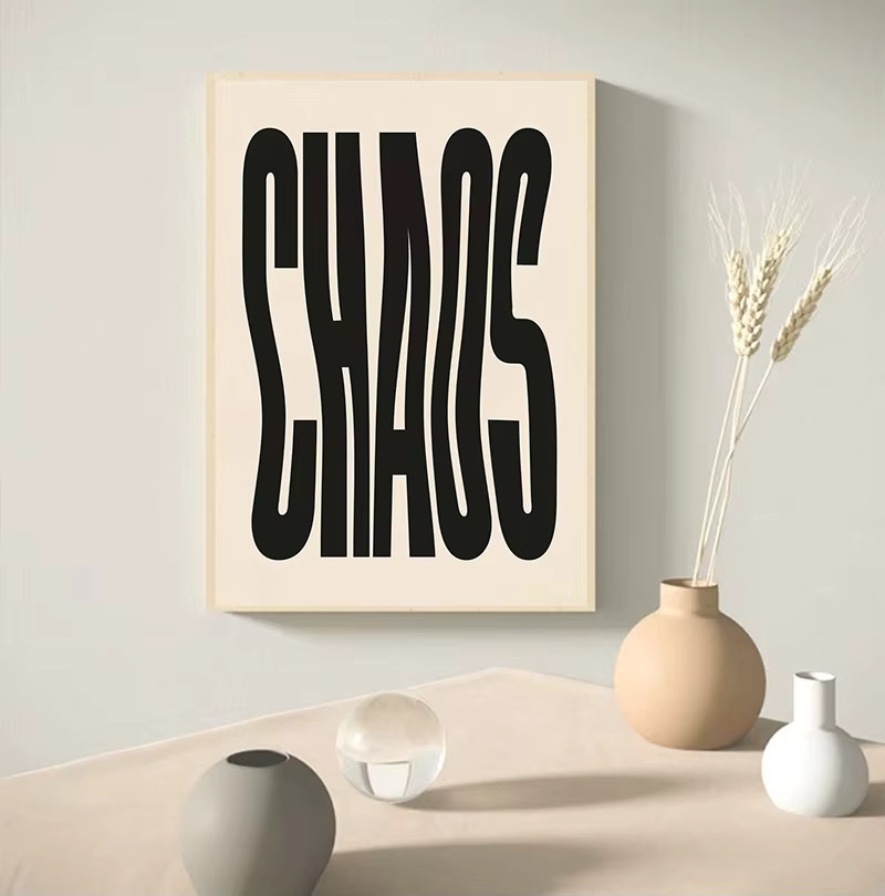Potdemiel Leinwandgemälde More Amor Por Favor Love CHAOS Zitat Modernes Typografie Poster für deine Wanddekoration - Bild 2