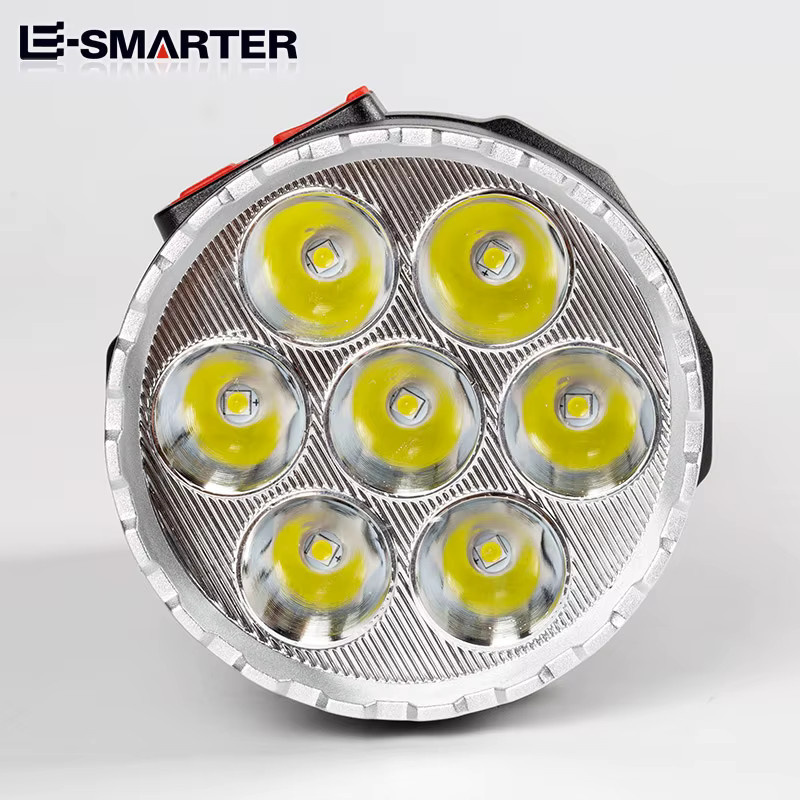 ESMARTER Tragbare LED Taschenlampe in Schwarz mit 7 LED-Lampenperlen, COB-Seitenlicht und wiederaufladbarem Akku für Outdoor und Camping - Bild 3