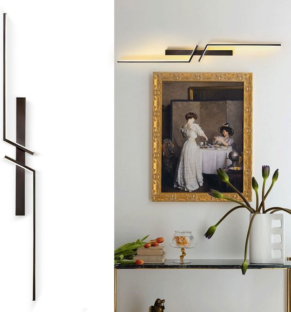 HAULVANG LED-Wandleuchte in Schwarz, moderne Up-Down Wandlampe aus Metall für Flur, Küche und Esszimmer mit warmweißem Licht - Bild 1