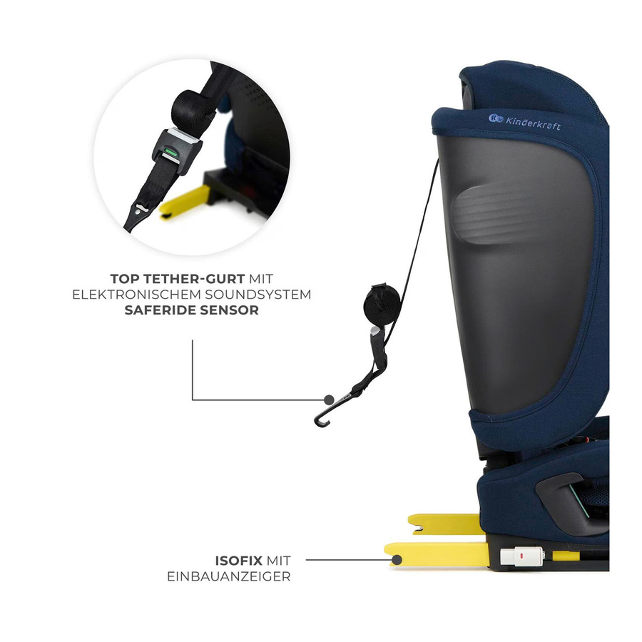 Kinderkraft Kindersitz FIX2GO blau mit ISOFIX und i-Size für 100 bis 150 cm Körpergröße - Bild 3