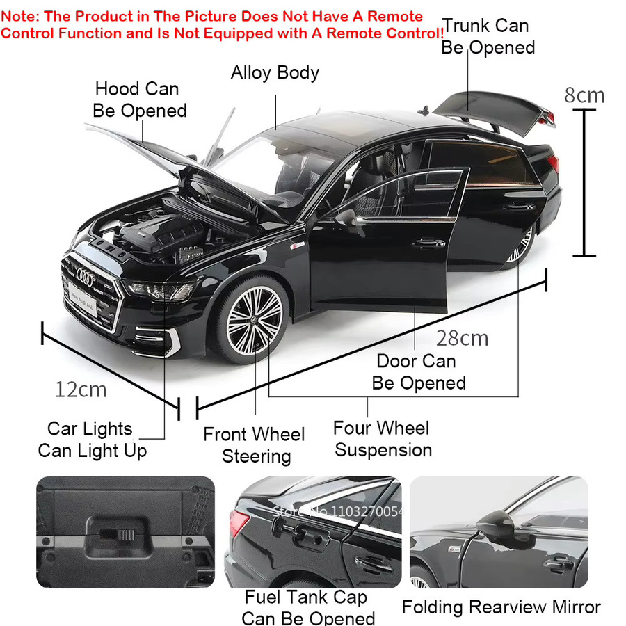 MAKEDA RS7 A6L Legierungsdruckguss-Modellauto, 1:18, mit Licht und Ton - Bild 3