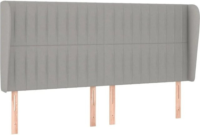 vidaXL Kopfteil mit Ohren in Hellgrau, gepolstertes Stoff-Kopfteil, B/T/H: 163 x 23 x 118 cm - Bild 1