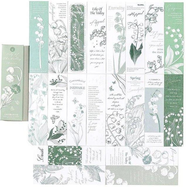 20er Set NATAWA Blumen Lesezeichen in Weiß und Multicolour für Journal und Dekoration - Bild 1