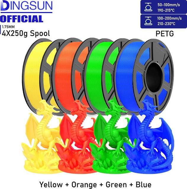 DINGSUN 3D PETG Filament Grün 1,75 mm für FDM 3D-Drucker - Bild 1