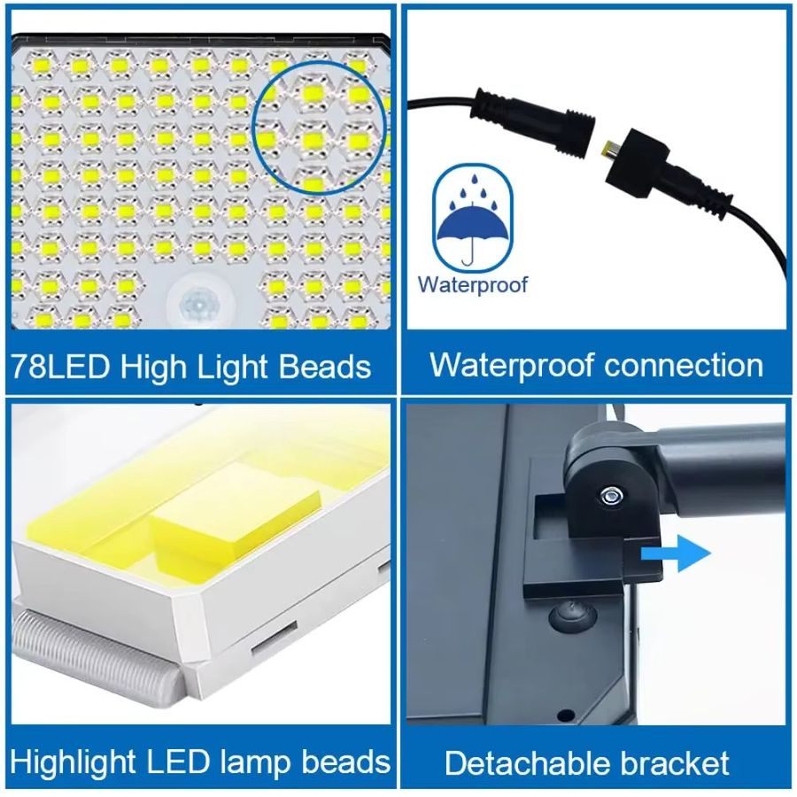 BALDR LED Solar-Flutlicht mit Bewegungsmelder und integrierter LED für den Außenbereich - Bild 6