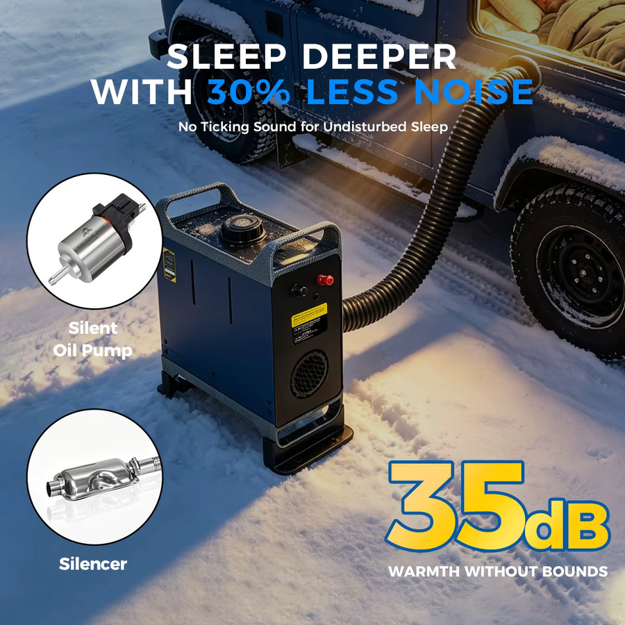 Sunster 8KW Diesel-Lufterhitzer All-in-One Standheizer mit App-Steuerung und LCD, 12V/24V/110-240V Dual-Power, tragbar für Camping und Wohnmobil - Bild 6