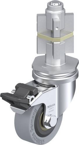 Blickle Lenkrolle LRA-VPA 50K-FI-E05 mit Feststeller, Rad-Durchmesser: 50 mm, Tragfähigkeit: 40 kg, Farbe: Schwarz/Grau/Silber - Bild 1