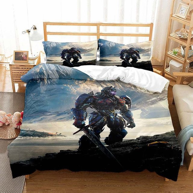 Warmth Home Transformers Kinderbettwäsche Set aus Polyester mit Digitaldruck, Blau/Weiß, B/H: 135 x 200 cm - Bild 1