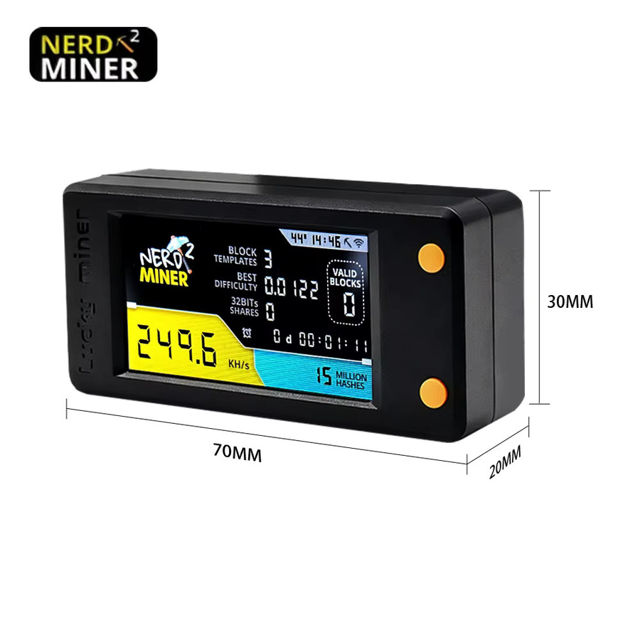 NerdMiner V2 T-Display S3 Style LV02 Bitcoin Solo Miner in Schwarz mit 2,8-Zoll-Smart-LCD-Display und 250KH/s - Bild 2