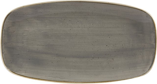 Churchill Chefs Oblong Platte Stonecast Peppercorn aus Steinzeug, grau/braun, Länge: 26,9 cm, Breite: 12,7 cm - Bild 1
