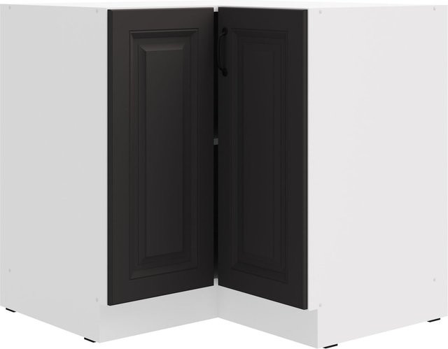 Eckunterschrank Stilo in Grau im Landhausstil mit Einlegeboden B/T: 90 x 90 cm - Bild 1