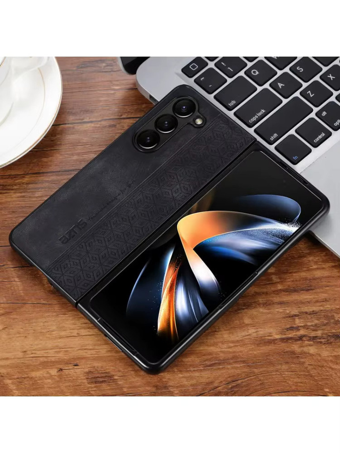 Retro Business PU-Ledertasche für Samsung Galaxy Z Fold 7, 6, 5, 4, 3 in Schwarz - Bild 3
