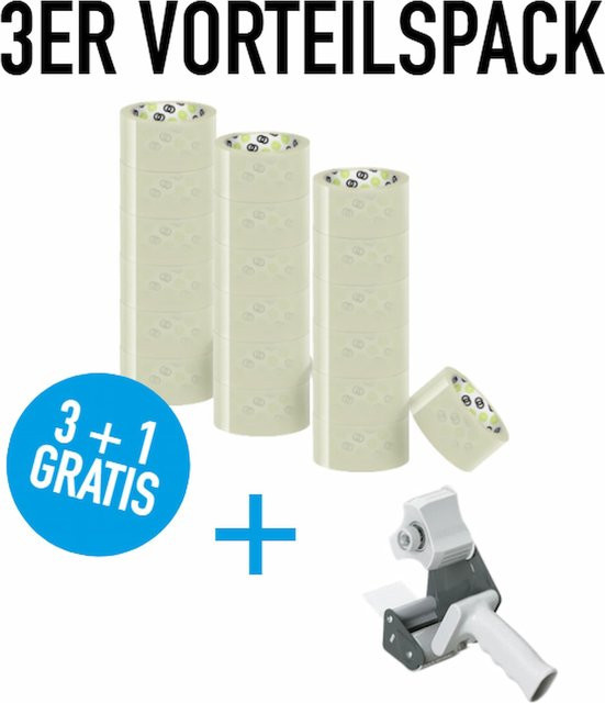 3x Soennecken Packband transparent inklusive 1x ALCO Packbandabroller - Bild 1