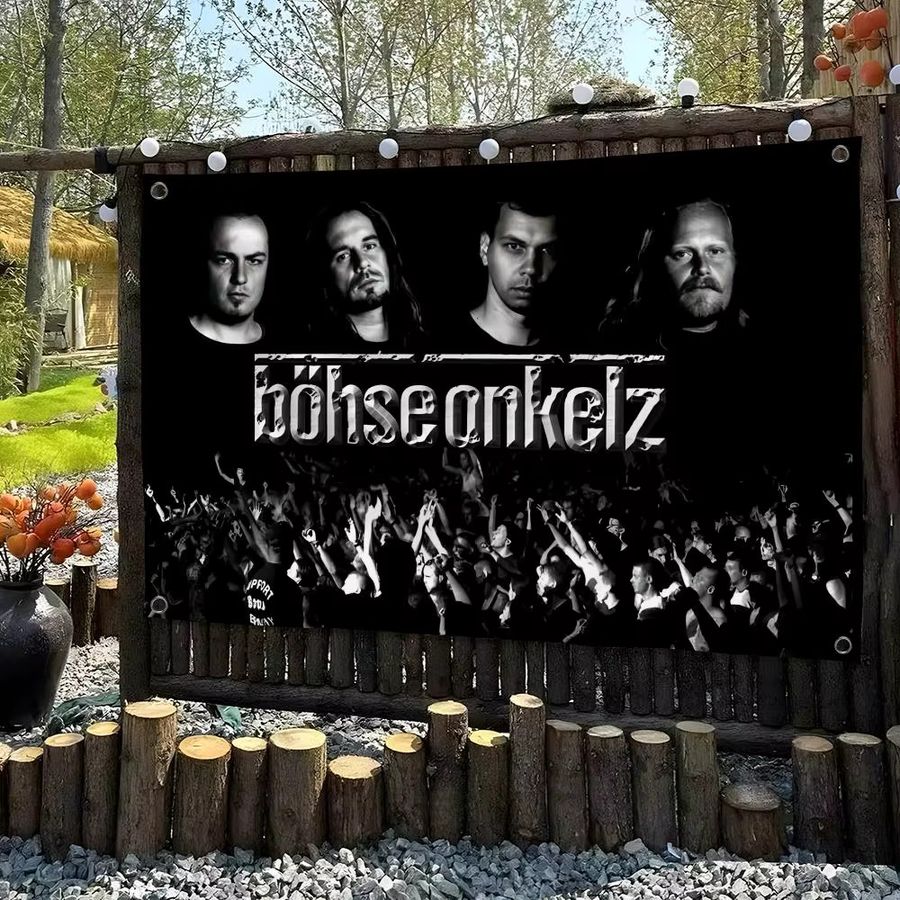 B-Bohse Onkelz Rock Band Wandbehang Schwarz als Kunst Banner für Wohnzimmer und Outdoor - Bild 3