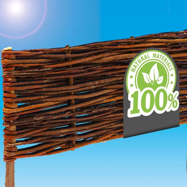 urfence Beeteinfassung Weide Braun 10er Set B: 100 cm, H: 30 cm - Bild 1