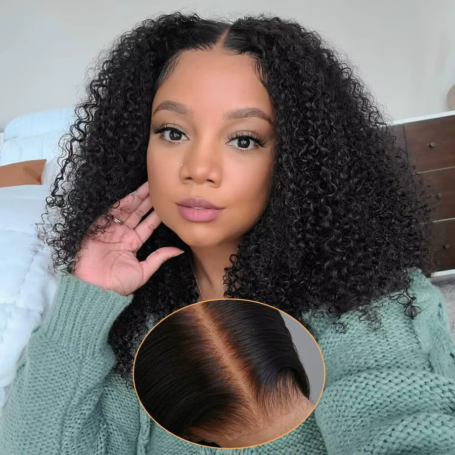 ISEE Hair Wear Perücke, Kurzer Bob, Echthaar, HD Lace Front, Kinky Curly - Bild 2